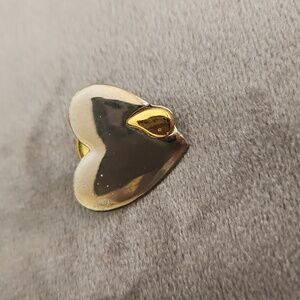 1/$5 or 3/$10 Vintage Two-Toned Heart Lapel Brooch Pin